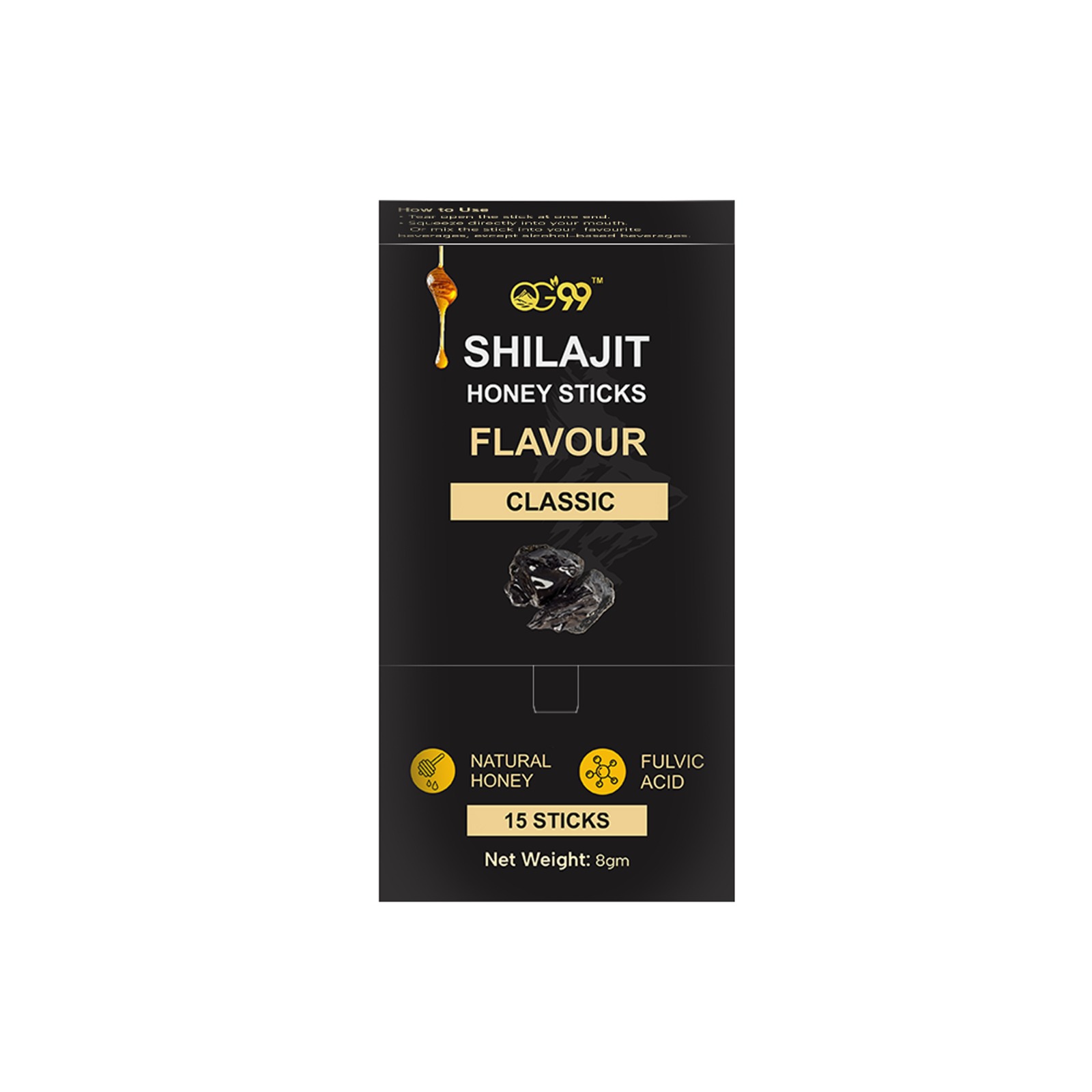 OG99 Shilajit Honey Sticks Classic- 15 Sticks - Image 2