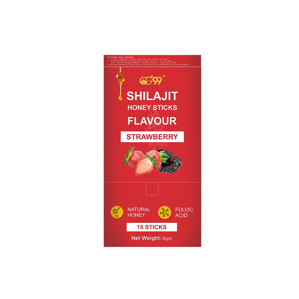 OG99 Shilajit Honey Sticks Strawberry-15 Sticks - Image 2